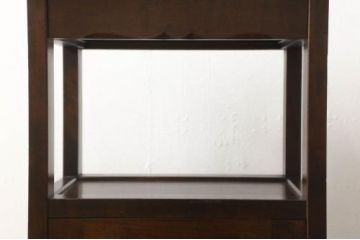 中古　北海道民芸家具　シックなお部屋にも似合う電話台(サイドテーブル、ナイトテーブル、花台、収納棚)(R-058304)
