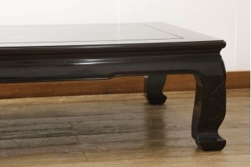 中古　美品　高島屋購入　総縞黒檀材(シマコクタン)　シックな空間を演出する座卓(ローテーブル、センターテーブル)(定価約80万円)(R058327)