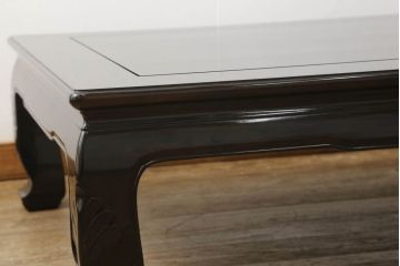 中古　美品　高島屋購入　総縞黒檀材(シマコクタン)　シックな空間を演出する座卓(ローテーブル、センターテーブル)(定価約80万円)(R058327)