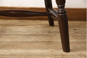 中古　美品　松本民芸家具　ウィンザーチェア　曲木　すっきりとしたデザインが魅力のアーチバックアームチェア(板座チェア、ダイニングチェア、ウインザーチェア)(定価約19万円)(R-058331)
