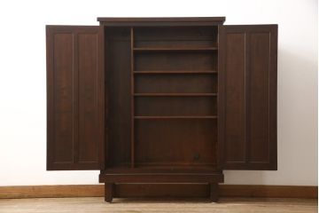 中古　美品　松本民芸家具　シンプルなデザインが魅力的な特注品の下駄箱(靴箱、シューズボックス、収納棚、戸棚)(R-058334)