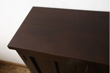 中古　美品　松本民芸家具　シンプルなデザインが魅力的な特注品の下駄箱(靴箱、シューズボックス、収納棚、戸棚)(R-058334)