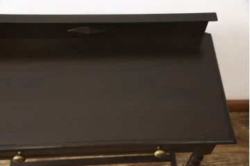 イギリスアンティーク　オーク材　ツイストレッグがおしゃれなサイドテーブル(コンソールテーブル、作業台)(R-058337)