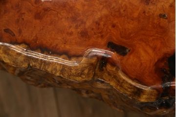 和製ヴィンテージ　特大!!　花梨材(カリン材)　極厚天板9cm　葡萄杢が楽しめる一枚板の座卓(ローテーブル、センターテーブル、ビンテージ)(R-058338)