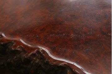 和製ヴィンテージ　特大!!　花梨材(カリン材)　葡萄杢　極厚天板8.5cm　一枚板　存在感抜群の座卓(ローテーブル、センターテーブル、ビンテージ)(R-058339)