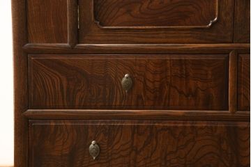 中古　超美品　指物家具　吉蔵　端正でおおらかな雰囲気漂う李朝スタイルの収納棚(小箪笥、引き出し、戸棚)(定価約47万円)(R-058345)