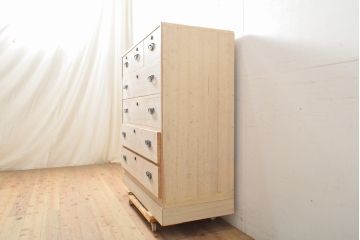 中古　国産　職人手造り　小振りなサイズで取り入れやすい総桐箪笥(並厚、総桐たんす、小箪笥、サイドチェスト、衣装タンス、引き出し)(R-058346)