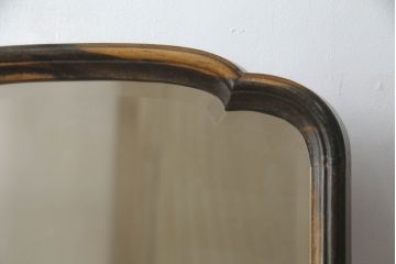 和製アンティーク　最高級!　指物工芸家具　総黒柿材　孔雀杢が味わい深い上品な鏡台(ドレッサー)(R-058351)
