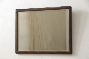 中古　北海道民芸家具　シンプルなデザインがお部屋に取り入れやすいウォールミラー(壁掛け鏡)(R-058355)
