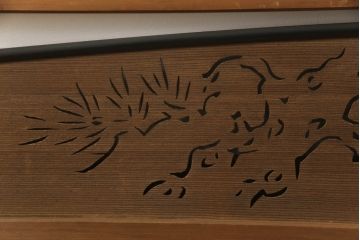 アンティーク建具　和の風情が感じられる透かし彫り欄間2枚セット(明かり取り、明り取り)(R-058356)