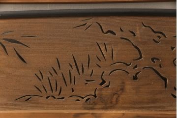 アンティーク建具　和の風情が感じられる透かし彫り欄間2枚セット(明かり取り、明り取り)(R-058356)