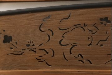 アンティーク建具　和の風情が感じられる透かし彫り欄間2枚セット(明かり取り、明り取り)(R-058356)