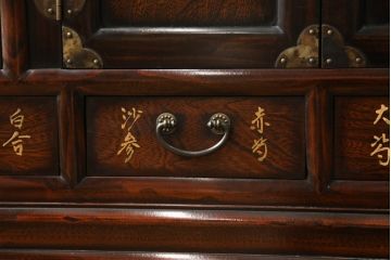 中古　中国アンティーク調　引き出し56杯　まるで映画の中に出てきそうな雰囲気の薬箪笥(小引き出し、ドロワー、店舗什器)(R-058366)