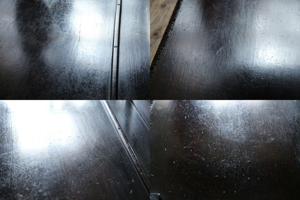 イギリスアンティーク　珍しいデザイン!　オーク材　凝った彫刻が目を引く縦型オープンシェルフ　(R-058367)