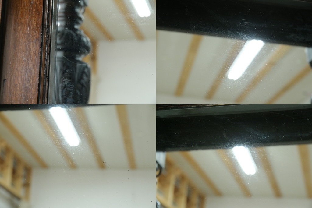 イギリスアンティーク　珍しいデザイン!　オーク材　凝った彫刻が目を引く縦型オープンシェルフ　(R-058367)