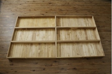 和製ビンテージ　欅(ケヤキ)材　二段重ね　岩谷堂箪笥　迫力ある杢目が印象的な衣装タンス　(R-058372)