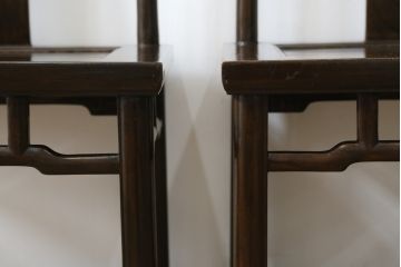 中国ビンテージ　ニレ材　アジアンテイストな雰囲気づくりにオススメのチェア2脚セット(椅子、イス、いす、ダイニングチェア、板座チェア、ヴィンテージ)(R-058385)