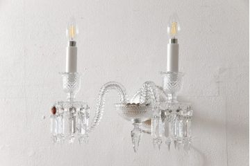超美品　2018年製　フランス　baccarat(バカラ)　ゼニス　ウォールユニット　エレガントな雰囲気と煌めく美しさが魅力のウォールランプ(シャンデリア、壁掛け照明、壁付け照明、フルレッドクリスタルガラス)(定価約77万円)(R-058388)