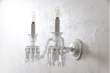 超美品　2018年製　フランス　baccarat(バカラ)　ゼニス　ウォールユニット　エレガントな雰囲気と煌めく美しさが魅力のウォールランプ(シャンデリア、壁掛け照明、壁付け照明、フルレッドクリスタルガラス)(定価約77万円)(R-058388)