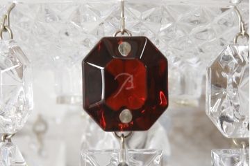 超美品　2018年製　フランス　baccarat(バカラ)　ゼニス　ウォールユニット　エレガントな雰囲気と煌めく美しさが魅力のウォールランプ(シャンデリア、壁掛け照明、壁付け照明、フルレッドクリスタルガラス)(定価約77万円)(R-058388)