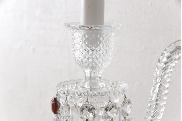 超美品　2018年製　フランス　baccarat(バカラ)　ゼニス　ウォールユニット　エレガントな雰囲気と煌めく美しさが魅力のウォールランプ(シャンデリア、壁掛け照明、壁付け照明、フルレッドクリスタルガラス)(定価約77万円)(R-058389)