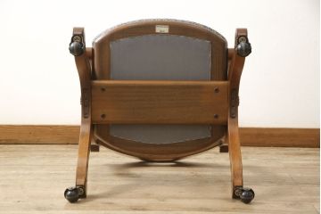 中古　美品　DREXEL HERITAGE(ドレクセルヘリテイジ)　ESPERANTO(エスペラント)　美しい曲線を描く木製フレームが目を惹くキャスター付きチェア(サイドチェア、ダイニングチェア、ワークチェア、椅子、イス)(定価約20万円)(R-058392)