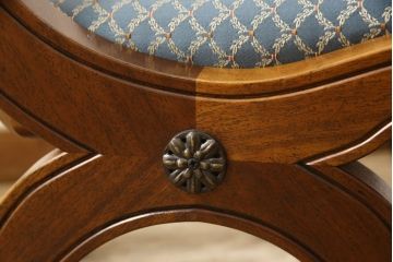 中古　美品　DREXEL HERITAGE(ドレクセルヘリテイジ)　ESPERANTO(エスペラント)　美しい曲線を描く木製フレームが目を惹くキャスター付きチェア(サイドチェア、ダイニングチェア、ワークチェア、椅子、イス)(定価約20万円)(R-058393)
