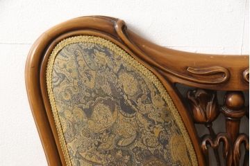 イタリアビンテージ　最高級ブランド　CLイタリア(CLItalia)　随所に光る優美な意匠が魅力的なアームチェア(1人掛け、椅子、サロンチェア、ヴィンテージ)(R-058405)