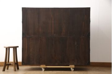 和製アンティーク　美品!　激レア　まるまるとした兎(うさぎ)をかたどった金具が珍しい東北衣装箪笥(時代箪笥、和タンス、収納たんす、引き出し)(R-058406)