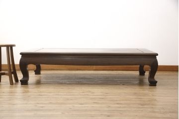 和製ビンテージ　最高級　総縞黒檀材(シマコクタン)　杢目の素晴らしい座卓(ローテーブル、センターテーブル、ヴィンテージ)(R-058410)