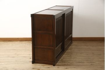 中古　美品　総欅(ケヤキ)材　和モダンな雰囲気を醸し出す水屋箪笥サイドボード(キャビネット、食器棚、戸棚、収納棚)(R-058420)