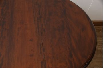 中古　美品　松本民芸家具　28型　天板を折り畳みできるクラシカルなゲートレッグテーブル(バタフライ卓)(ダイニングテーブル、バタフライテーブル、オーバルテーブル)(R-058435)