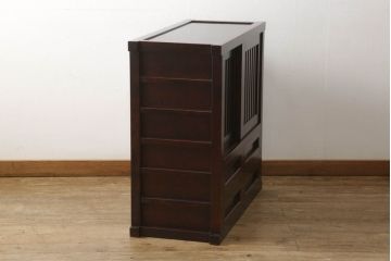 中古　美品　北の匠　山室家具製作所　シンプルなデザインで取り入れやすい水屋箪笥サイドボード(収納棚、戸棚、食器棚)(R-058436)