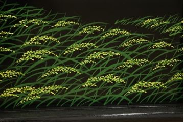 中古　超美品　展示品　讃岐塗り　総漆塗り　モダンな佇まいが目を引くキャビネット(定価約40万円)(収納棚、戸棚、茶箪笥)(R-058437)