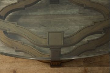【U様専用】中古　美品　DREXEL HERITAGE(ドレクセルヘリテイジ)　FRANCESCA(フランチェスカ)シリーズ　エレガントなカクテルテーブル(定価約48万円)(センターテーブル、ローテーブル、リビングテーブル、ガラステーブル)(R-058444)