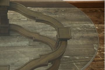 【U様専用】中古　美品　DREXEL HERITAGE(ドレクセルヘリテイジ)　FRANCESCA(フランチェスカ)シリーズ　エレガントなカクテルテーブル(定価約48万円)(センターテーブル、ローテーブル、リビングテーブル、ガラステーブル)(R-058444)