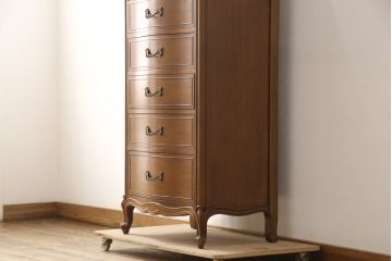 中古　DREXEL HERITAGE(ドレクセルヘリテイジ)　Touraine(ツーレイン)シリーズ　上品な佇まいのランジェリーチェスト(引き出し、サイドチェスト)(R-058446)