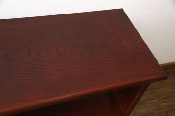 希少!　和製ビンテージ　手打ち金具　欅(ケヤキ)材　漆塗り　上質な和の空間に取り入れたい、和モダンなサイドボード(茶箪笥、茶棚、飾り棚、戸棚、ヴィンテージ)(R-058477)