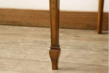 中古　超美品　六本木アピス取り扱い　イタリア　細やかで美しいアート入りのアームチェア(ダイニングチェア、椅子、イス)(定価約25万円)(R-058488)
