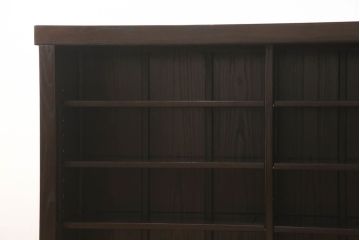 中古　美品　広島県　博永家具　総欅(ケヤキ)材　重厚感ある佇まいが魅力的な五尺水屋箪笥サイドボード(食器棚、戸棚、収納棚、キャビネット)(R-058498)