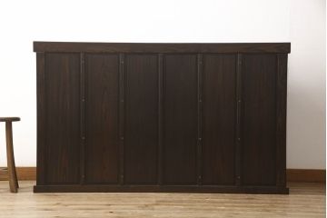 中古　美品　広島県　博永家具　総欅(ケヤキ)材　重厚感ある佇まいが魅力的な五尺水屋箪笥サイドボード(食器棚、戸棚、収納棚、キャビネット)(R-058498)