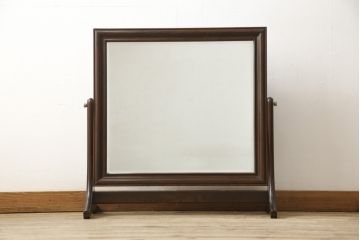 中古　美品　松本民芸家具　シックな佇まいが魅力的な置き鏡(ミラー)(定価約11万5千円)(R-058503)