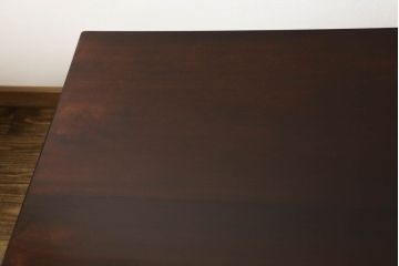 中古　美品　松本民芸家具　深みのある色合いが美しいC型食卓(定価約41万円)(ダイニングテーブル、4人掛け)(R-058507)