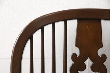 中古　美品　松本民芸家具　#44A型　洋風のクラシカルなデザインが美しいウィンザーチェア(定価約18万円)(アームチェア、板座チェア、椅子、イス、ウインザーチェア)(R-058512)
