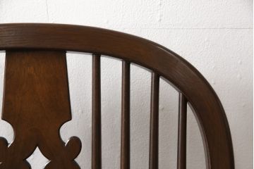 中古　美品　松本民芸家具　#44A型　洋風のクラシカルなデザインが美しいウィンザーチェア(定価約18万円)(アームチェア、板座チェア、椅子、イス、ウインザーチェア)(R-058512)