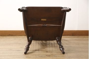 中古　美品　松本民芸家具　#44A型　洋風のクラシカルなデザインが美しいウィンザーチェア(定価約18万円)(アームチェア、板座チェア、椅子、イス、ウインザーチェア)(R-058512)