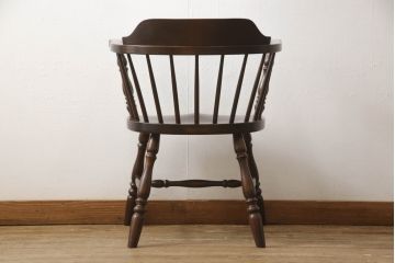 中古　松本民芸家具　#91型　落ち着きのある大人カフェ風インテリアが叶うキャプテンチェア(アームチェア、板座チェア、椅子、ダイニングチェア)(R-058513)
