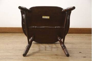 中古　松本民芸家具　#91型　落ち着きのある大人カフェ風インテリアが叶うキャプテンチェア(アームチェア、板座チェア、椅子、ダイニングチェア)(R-058513)