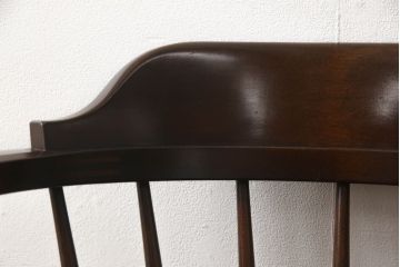 中古　松本民芸家具　#91型　落ち着きのある大人カフェ風インテリアが叶うキャプテンチェア(アームチェア、板座チェア、椅子、ダイニングチェア)(R-058514)