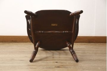中古　松本民芸家具　#91型　落ち着きのある大人カフェ風インテリアが叶うキャプテンチェア(アームチェア、板座チェア、椅子、ダイニングチェア)(R-058514)